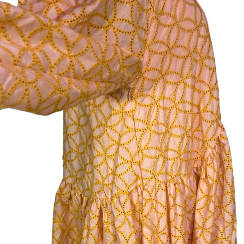 Aox Pink/orange Eyelet Dress - Picture 7 of 16